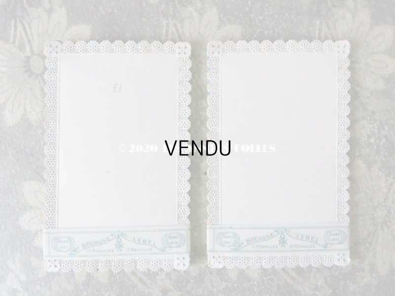 画像12: 未使用 1870年代 アンティーク　カニヴェ用カード 13枚のセット レースの透かし柄