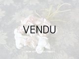 アンティーク 淡いピンクに色付いた 薔薇の布花 コサージュ 