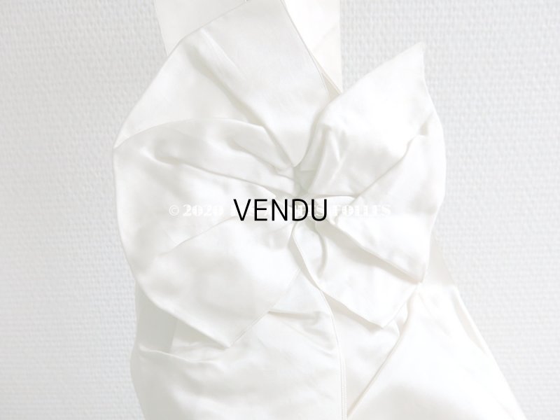 画像4: アンティーク ウェディングドレスの大きなシルクサテンのリボン オフホワイト 95.5×33cm