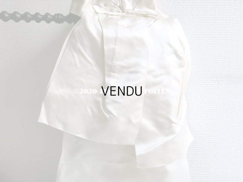 画像5: アンティーク ウェディングドレスの大きなシルクサテンのリボン オフホワイト 95.5×33cm