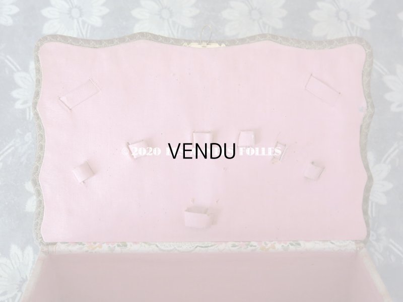 画像7: 1900年代 アンティーク ジャガード織  カルトナージュボックス 裁縫箱