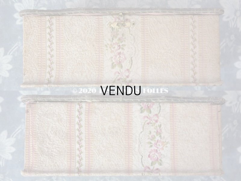 画像5: 1900年代 アンティーク ジャガード織  カルトナージュボックス 裁縫箱