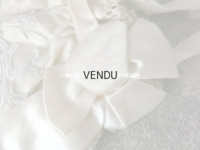 画像8: アンティーク 初聖体のオモニエール パウダーピンク クロス＆聖母マリアのイニシャル刺繍 タティングレースの縁取り