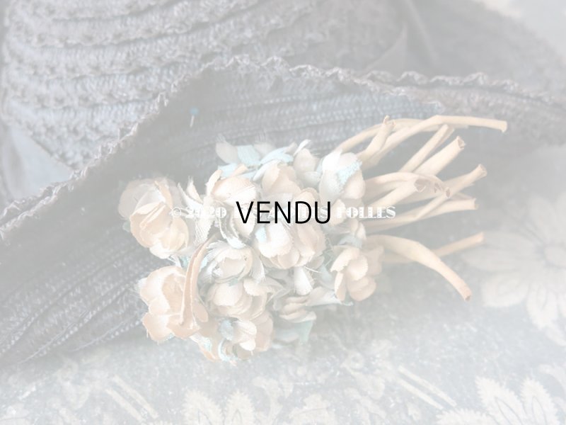 画像9: アンティーク 小さな女の子用 布花 & リボン付 ストローハット 