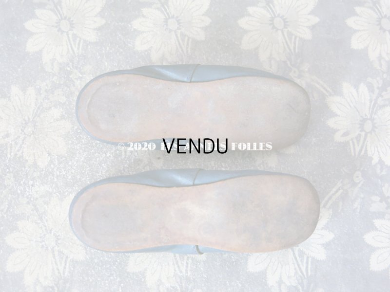 画像9: 1900年代 アンティーク 子供用 レザーシューズ  スモーキーブルー