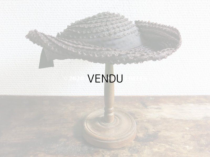 画像4: アンティーク 小さな女の子用 布花 & リボン付 ストローハット 