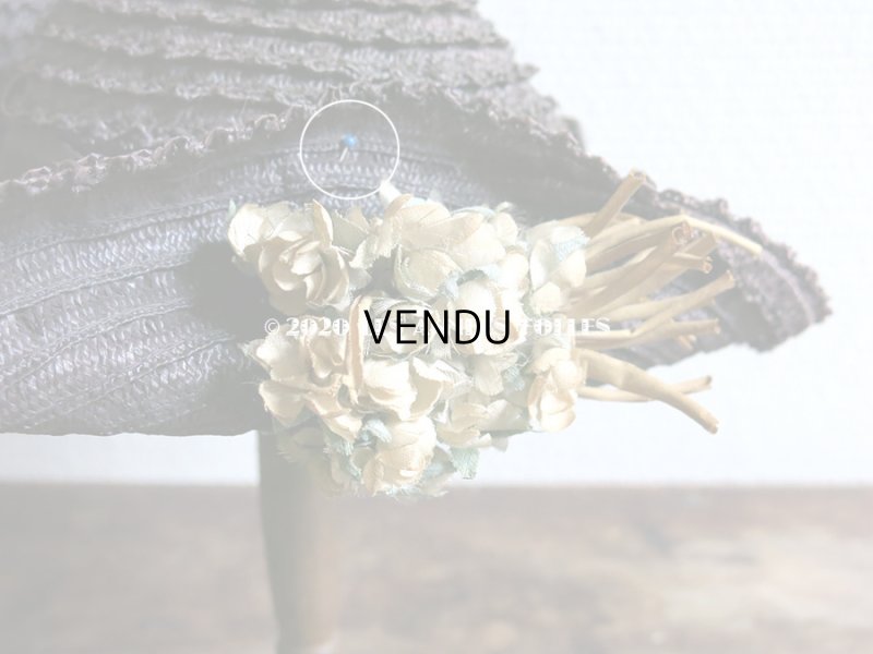 画像8: アンティーク 小さな女の子用 布花 & リボン付 ストローハット 