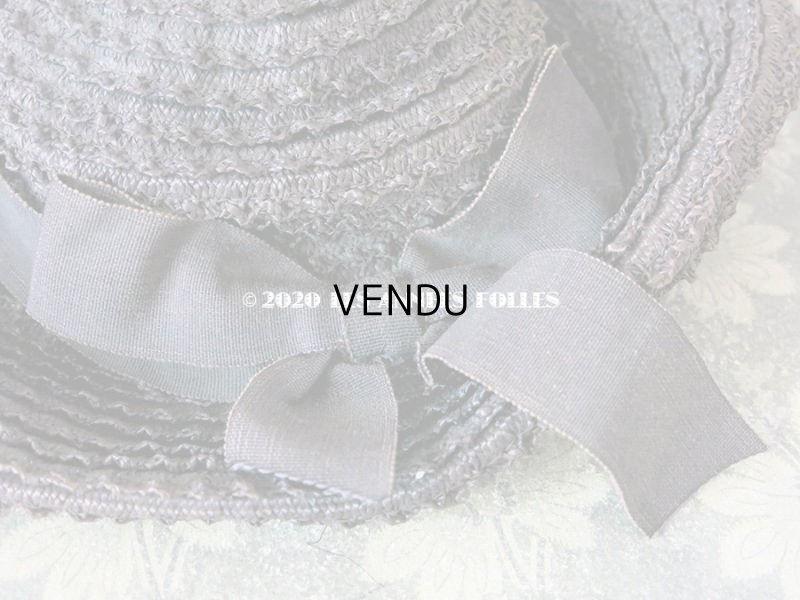 画像10: アンティーク 小さな女の子用 布花 & リボン付 ストローハット 