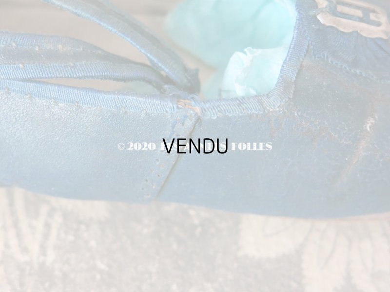 画像17: 1900年代 アンティーク 子供用 レザーシューズ  スモーキーブルー