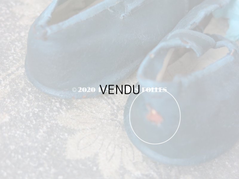 画像8: 1900年代 アンティーク 子供用 レザーシューズ  スモーキーブルー