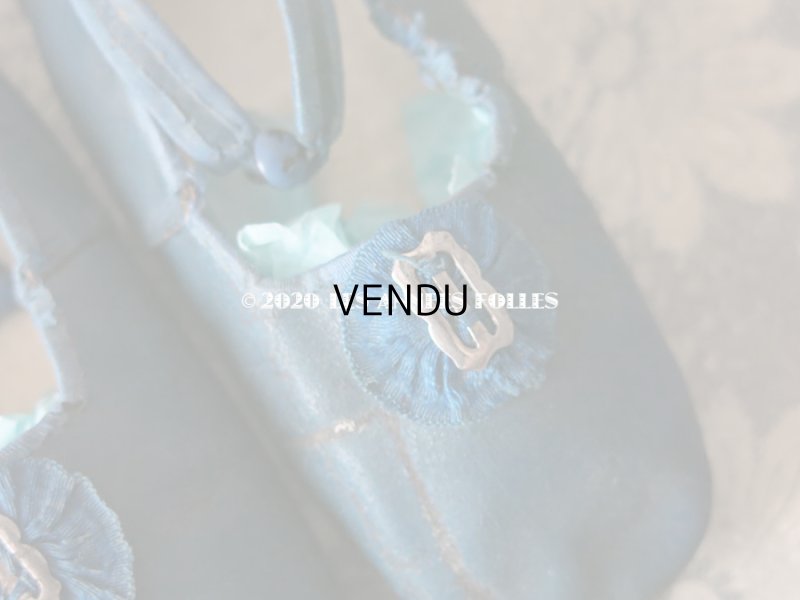 画像5: 1900年代 アンティーク 子供用 レザーシューズ  スモーキーブルー