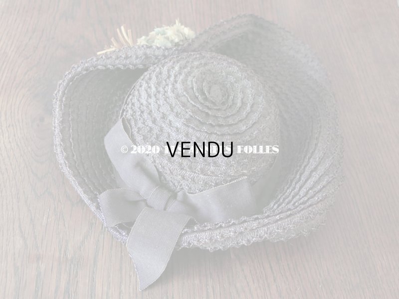 画像11: アンティーク 小さな女の子用 布花 & リボン付 ストローハット 