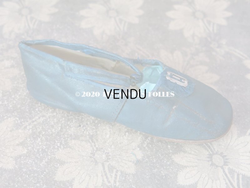 画像14: 1900年代 アンティーク 子供用 レザーシューズ  スモーキーブルー