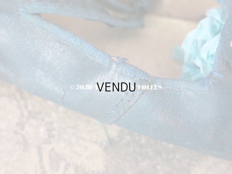 画像13: 1900年代 アンティーク 子供用 レザーシューズ  スモーキーブルー