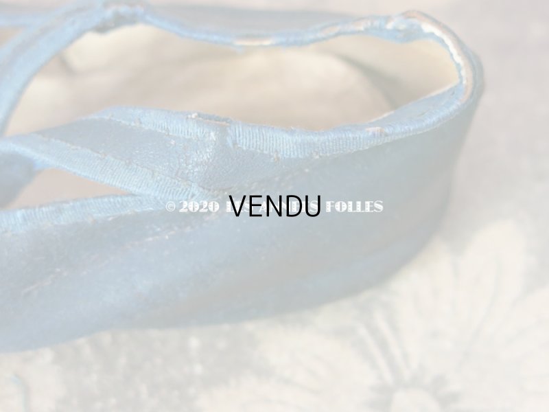 画像12: 1900年代 アンティーク 子供用 レザーシューズ  スモーキーブルー