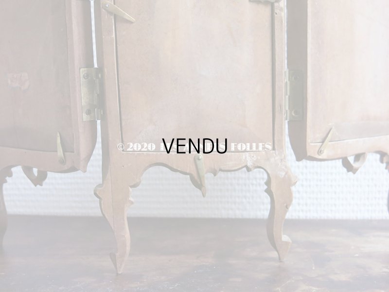 画像15: 19世紀末 アンティーク ロカイユ装飾のフォトフレーム 3面 木製