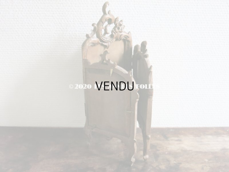 画像18: 19世紀末 アンティーク ロカイユ装飾のフォトフレーム 3面 木製