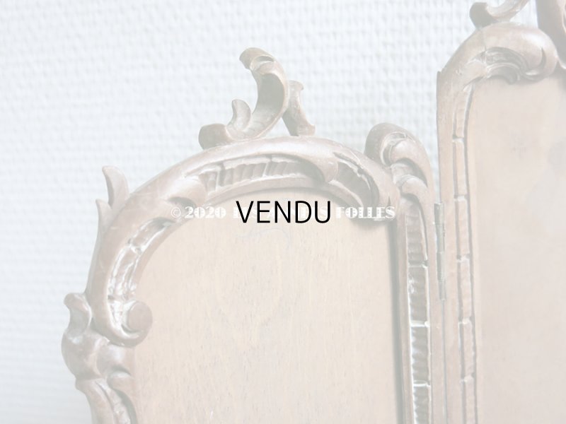 画像10: 19世紀末 アンティーク ロカイユ装飾のフォトフレーム 3面 木製