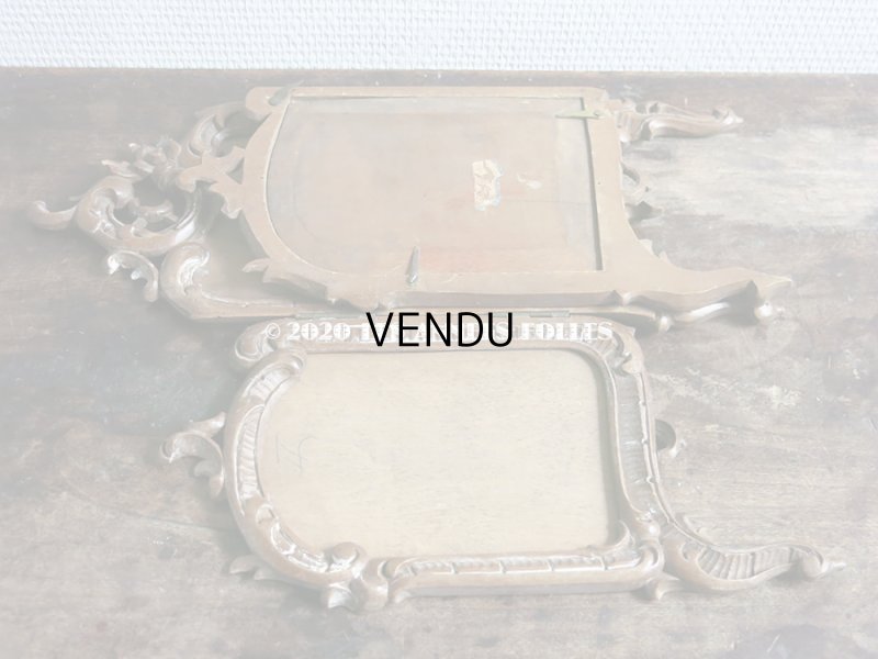 画像20: 19世紀末 アンティーク ロカイユ装飾のフォトフレーム 3面 木製