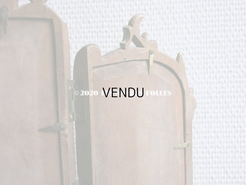 画像12: 19世紀末 アンティーク ロカイユ装飾のフォトフレーム 3面 木製