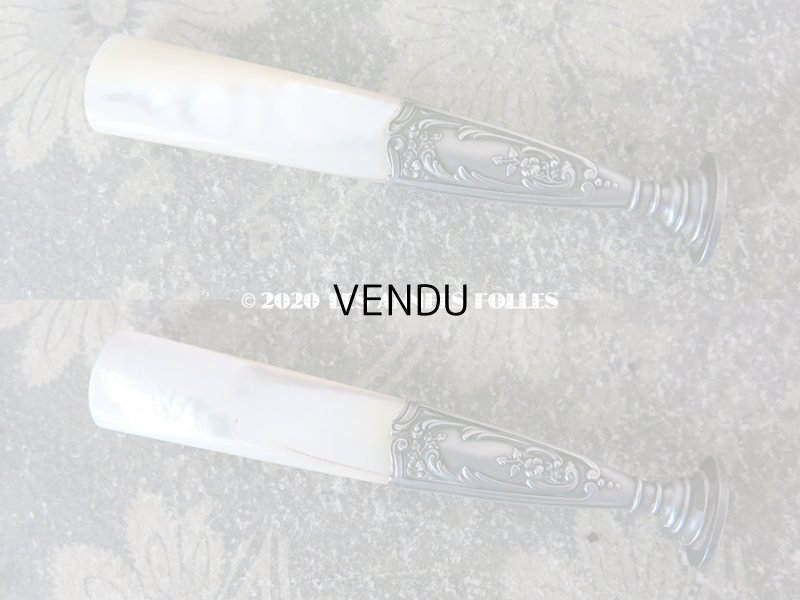 画像3: 1900年代 アンティーク ロカイユ装飾のシーリングスタンプ シルバー&マザー・オブ・パール製 