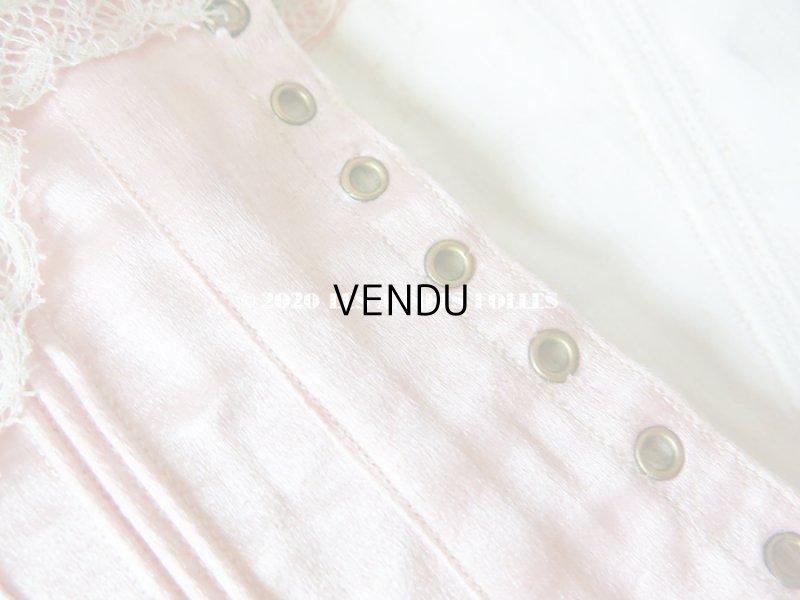 画像5: アンティーク ドール用 コルセット ピンクのシルクサテン