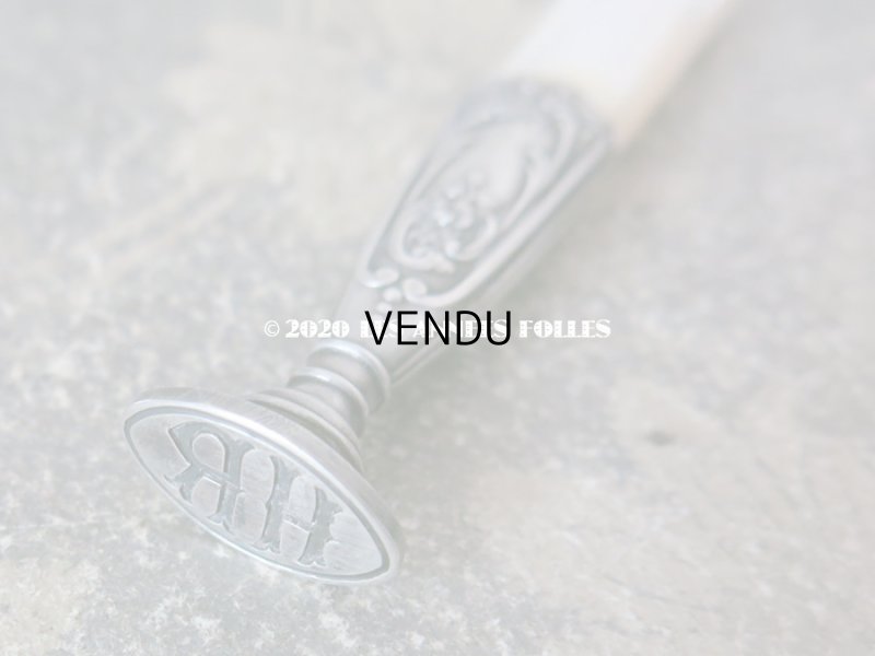 画像5: 1900年代 アンティーク ロカイユ装飾のシーリングスタンプ シルバー&マザー・オブ・パール製 