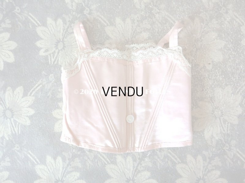 画像3: アンティーク ドール用 コルセット ピンクのシルクサテン