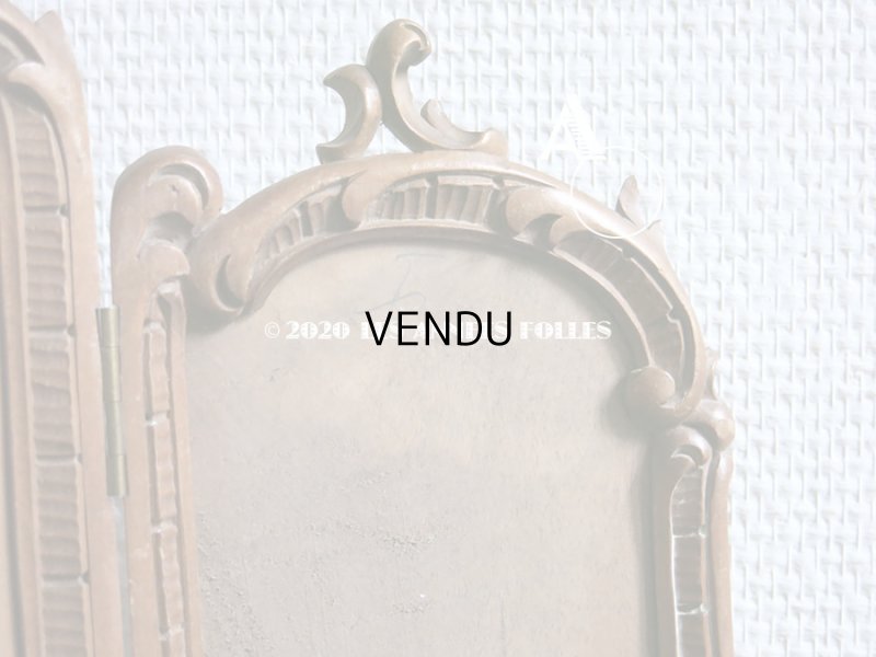 画像5: 19世紀末 アンティーク ロカイユ装飾のフォトフレーム 3面 木製