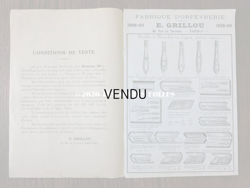 画像3: 1908年 アンティーク オルフェーブルリー(金銀細工師)のカタログ 　- E.GRILLOU -