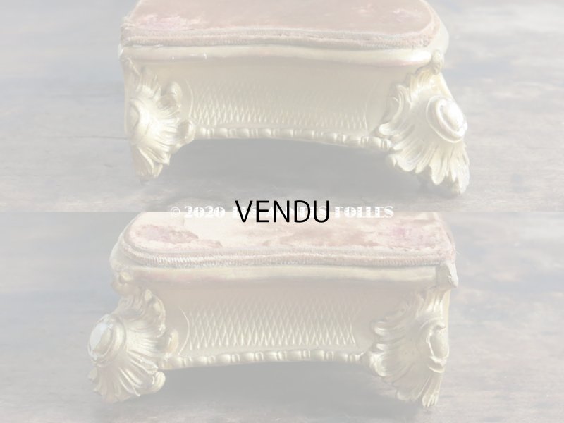 画像6: 19世紀末 アンティーク ロカイユ装飾の台座 ブラウンのベルベット