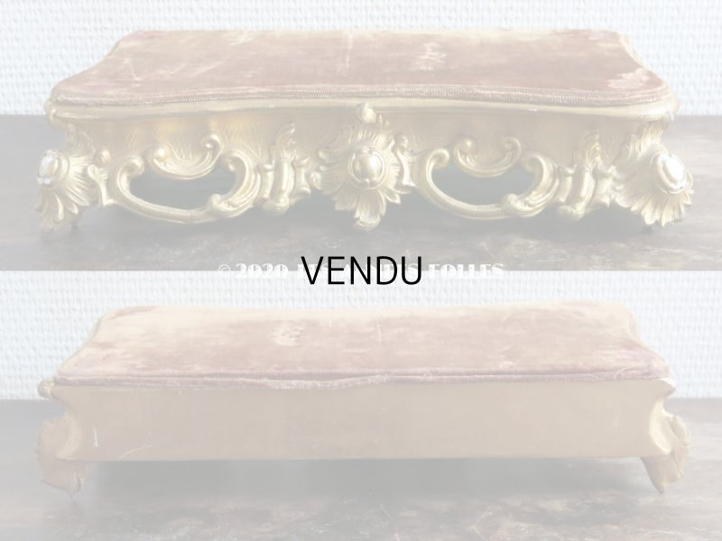 画像5: 19世紀末 アンティーク ロカイユ装飾の台座 ブラウンのベルベット