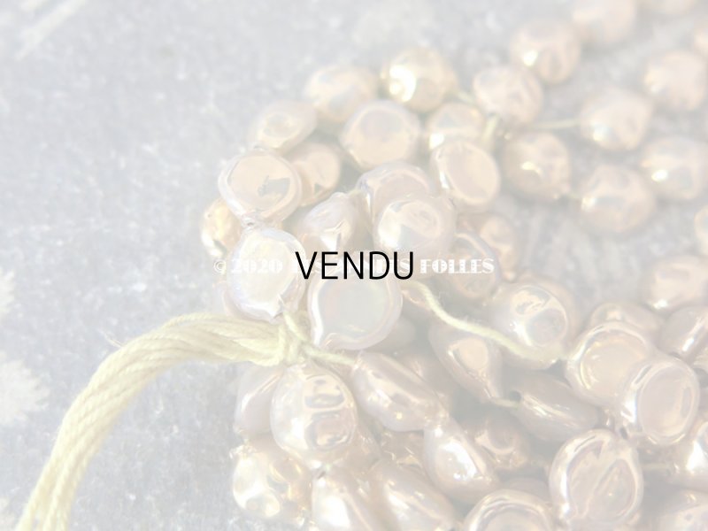 画像5: アンティーク スフレビーズ 乳白色のコーティング ゴールド 吹きガラス製 ビーズ  9mm 約140ピース