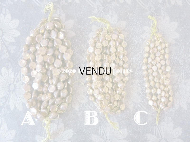 画像7: アンティーク スフレビーズ 乳白色のコーティング ゴールド 吹きガラス製 ビーズ  9mm 約140ピース