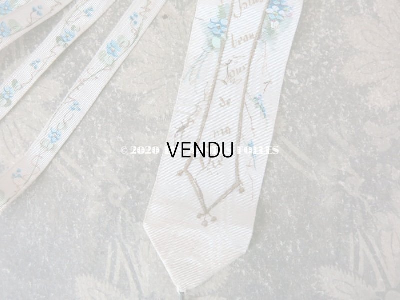 画像5: 1900年代 アンティーク メダイユ付き ブックマーク 勿忘草のハンドペイント