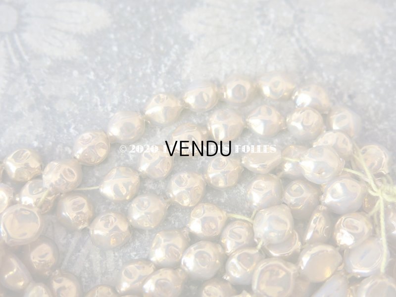 画像3: アンティーク スフレビーズ 乳白色のコーティング ゴールド 吹きガラス製 ビーズ  9mm 約140ピース