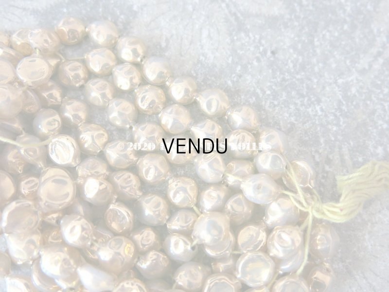 画像4: アンティーク スフレビーズ 乳白色のコーティング ゴールド 吹きガラス製 ビーズ  9mm 約140ピース