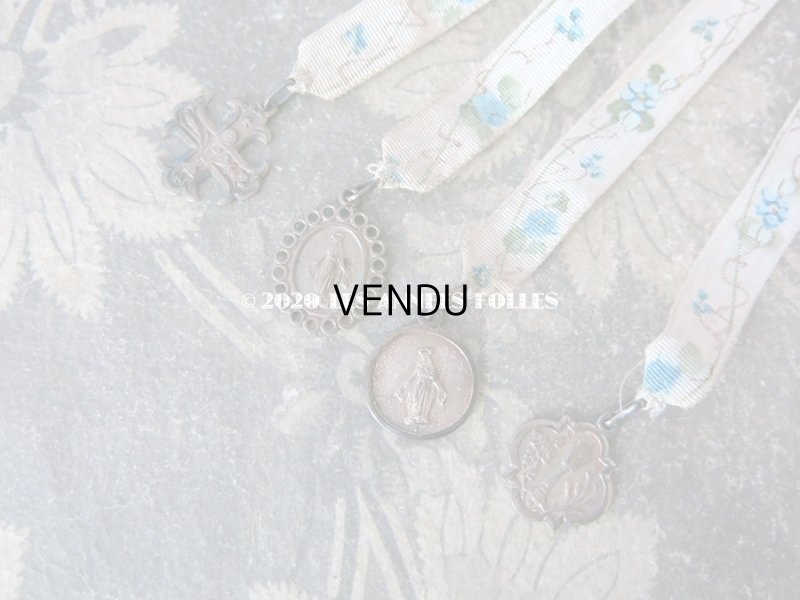 画像4: 1900年代 アンティーク メダイユ付き ブックマーク 勿忘草のハンドペイント