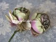 画像4: 未使用 ラベル付き アンティーク シルク製 薔薇の布花 カップ咲き コサージュ
