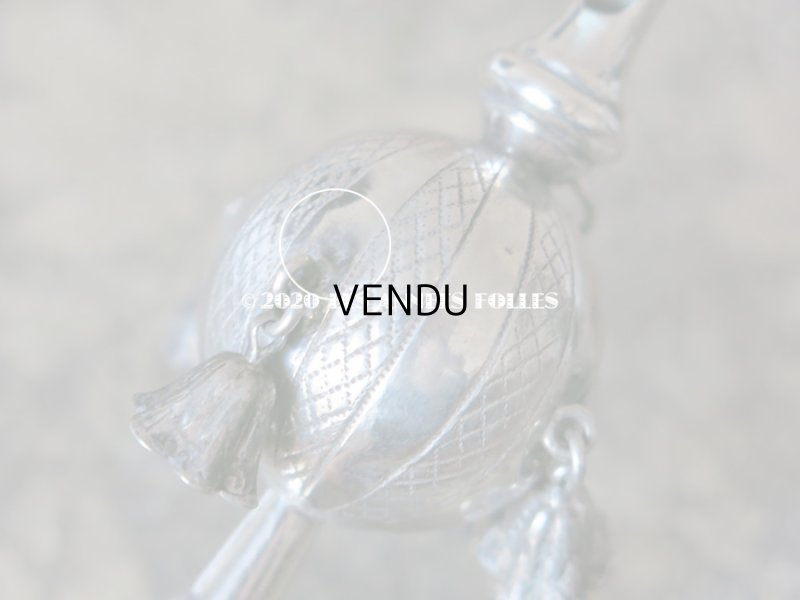 画像10: 19世紀 ナポレオン3世時代 アンティーク ラトル モノグラム入り シルバー製 