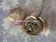 画像5: 未使用 ラベル付き アンティーク シルク製 薔薇の布花 カップ咲き コサージュ
