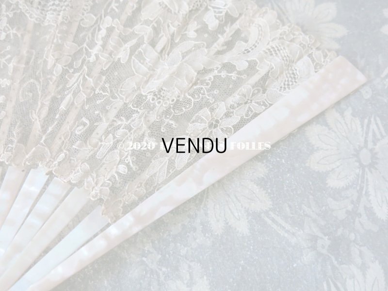 画像11: 19世紀 アンティーク ファン ポワン・ド・ローズ   【ポワン・ド・ローズ】【ポワン・ド・ガーズ】