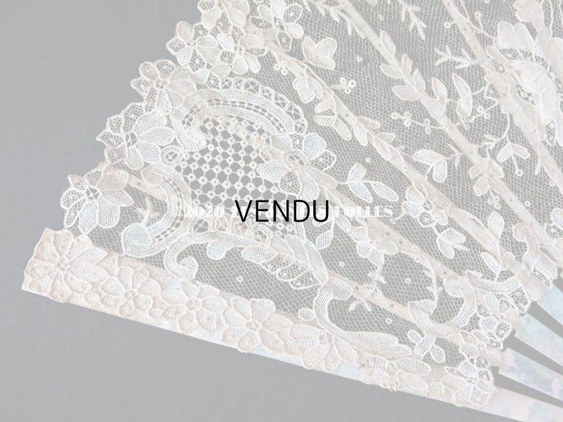 画像3: 19世紀 アンティーク ファン ポワン・ド・ローズ   【ポワン・ド・ローズ】【ポワン・ド・ガーズ】