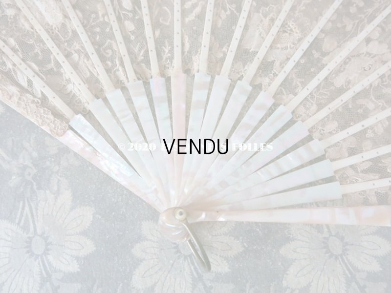 画像12: 19世紀 アンティーク ファン ポワン・ド・ローズ   【ポワン・ド・ローズ】【ポワン・ド・ガーズ】