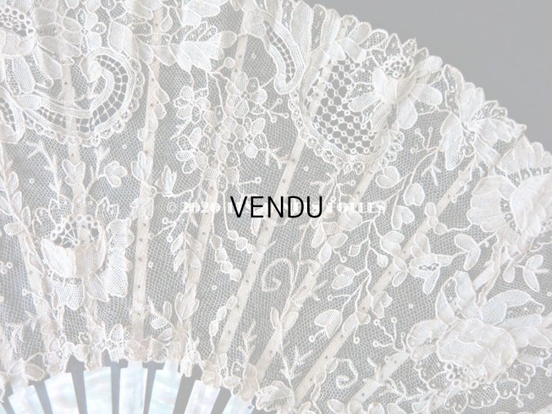 画像6: 19世紀 アンティーク ファン ポワン・ド・ローズ   【ポワン・ド・ローズ】【ポワン・ド・ガーズ】