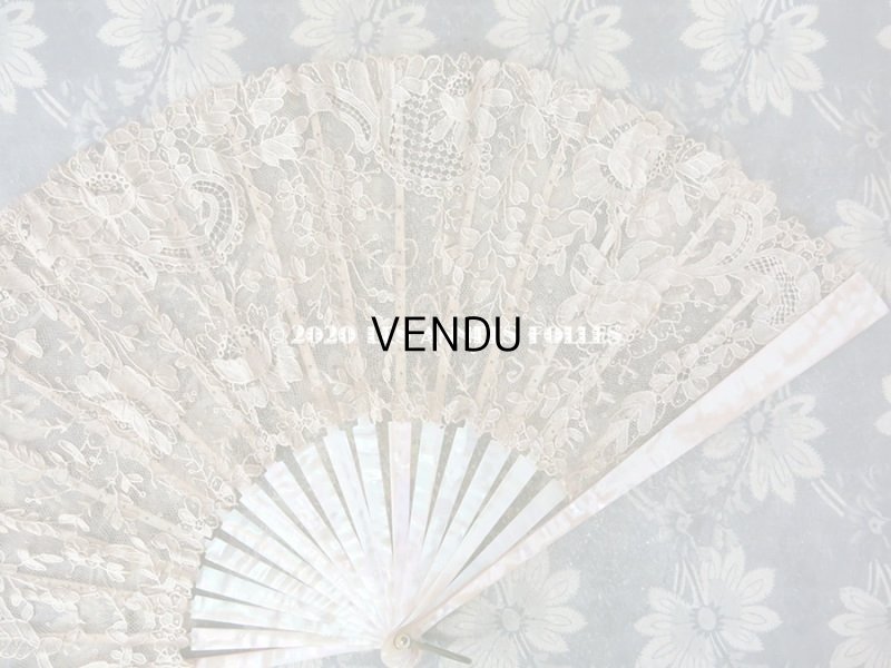 画像19: 19世紀 アンティーク ファン ポワン・ド・ローズ   【ポワン・ド・ローズ】【ポワン・ド・ガーズ】