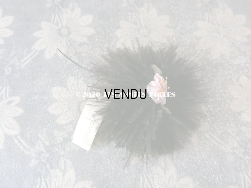 画像3: 未使用 ラベル付き アンティーク シルク製ロココトリム付 ブラウンのフェザー 帽子飾り