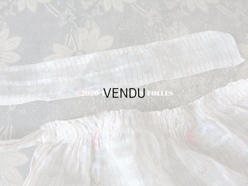 画像7: 1900年代 アンティーク  薔薇＆勿忘草 ストライプ コットン製ファブリック (エプロン) 70×51cm & 70×25cm