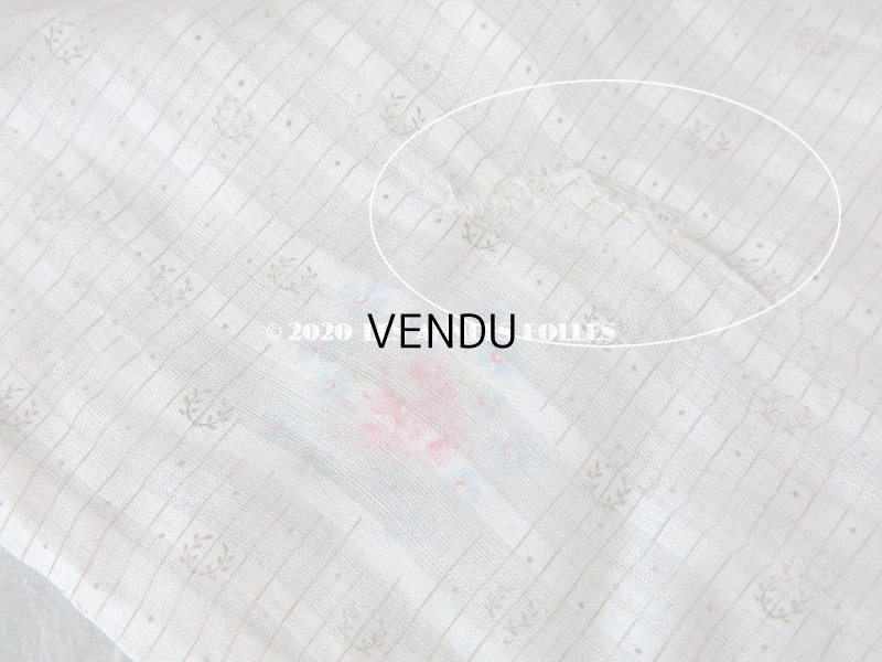 画像6: 1900年代 アンティーク  薔薇＆勿忘草 ストライプ コットン製ファブリック (エプロン) 70×51cm & 70×25cm