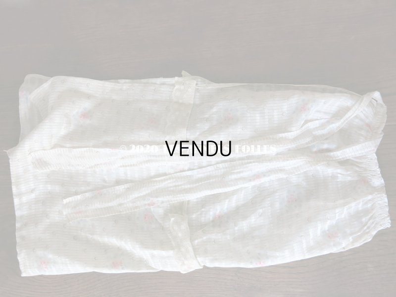 画像10: 1900年代 アンティーク  薔薇＆勿忘草 ストライプ コットン製ファブリック (エプロン) 70×51cm & 70×25cm